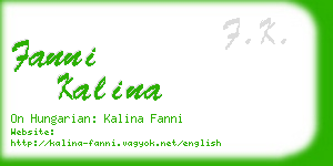 fanni kalina business card